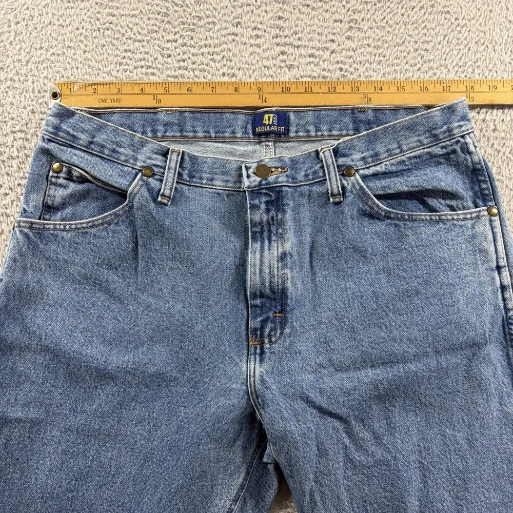 VINTAGE Wrangler 47 MWZ Jeans Mens 36x30 (Fits 35x29) Cowboy Cut Blue Cotton